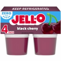 Jell-O Black Cherry Sugar Free Jello Cups Gelatin Snack Perspective: Main