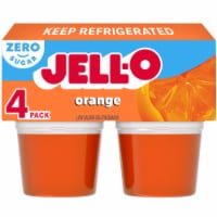 Jell-O Orange Sugar Free Jello Cups Gelatin Snack Perspective: Main
