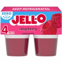 Jell-O Raspberry Sugar Free Jello Cups Gelatin Snack Perspective: Main