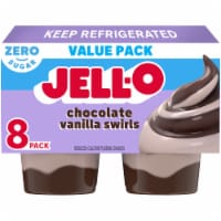 Jell-O Chocolate Vanilla Swirls Sugar Free Pudding Cups Snack Value Pack Perspective: Main