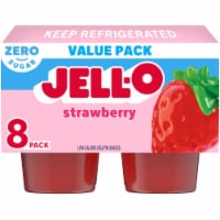 Jell-O Strawberry Sugar Free Jello Cups Gelatin Snack Value Pack