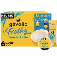 Gevalia Frothy 2-Step Vanilla Latte Espresso Coffee K-Cup® Pods with Froth Packets, Box Perspective: Main