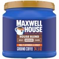 Maxwell House House Blend Medium Roast Ground Coffee, Canister Perspective: Main