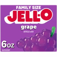 Jell-O Grape Artificially Flavored Gelatin Dessert Mix, Family Size, Box Perspective: Main