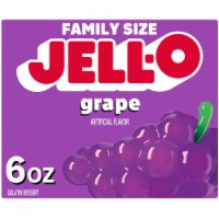 Jell-O Grape Artificially Flavored Gelatin Dessert Mix, Family Size, Box Perspective: Main