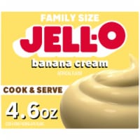 Jell-O Cook & Serve Banana Cream Artificially Flavored Pudding & Pie Filling Mix, Family Size, Box Perspective: Main