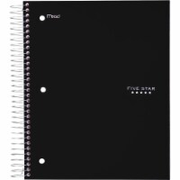 Five Star MEA72045 8 x 10.5 in. Wirebound Wide Ruled Notebook - 5 Subject, Black Perspective: Main