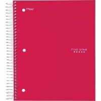 Five Star  8 x 10.5 in. Wirebound Wide Ruled Notebook- 5 Subject&#44; Red