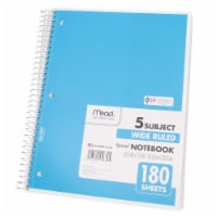 Spiral 5 Subject Notebook, WR, 180 shts