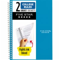 Five Star® 2 Subject College Ruled Notebook