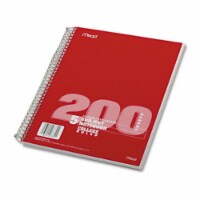 Mead 5 Subject Notebook- College Rule- 8-1/2 x 11- White- 200 Sheets/Pad