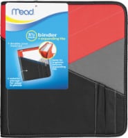 Mead® Binder with Expanding File - Red/Black Perspective: Main