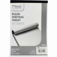 Mead Ruled Writing Tablet 6 X9 -White, 100 Sheets
