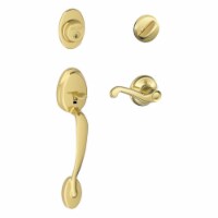 Schlage Plymouth Bright Brass Entry Handleset ANSI Grade 2 1-3/4 in. Schlage Plymouth Bright Brass Entry Handleset ANSI Grade 2 1-3/4 in.