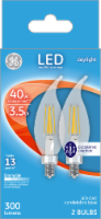 GE LED 3.5-Watt (40-Watt) Daylight Decorative Clear Finish Light Bulb Candelabra Base - 2 Pack Perspective: Main