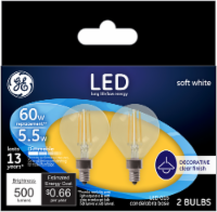 GE 6-Watt (60-Watt) Candelabra Base Soft White LED G16 Light Bulbs Perspective: Main