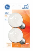 GE 40 watt G16.5 Globe Incandescent Bulb E26 (Medium) Soft White 2 pk - Total Qty: 6; Each Perspective: Main