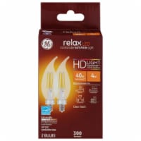 GE Relax Candelabra Base CAC LED Bent Tip Light Bulbs