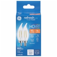 GE Refresh Bent Tip Candelabra Base CAC LED Light Bulbs