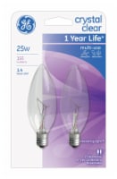 GE Crystal Clear 25-Watt Blunt Tip Candelabra Base Light Bulbs Perspective: Main