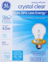 GE Energy-Efficient Crystal Clear Halogen Light Bulbs Perspective: Main
