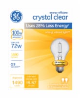 GE Crystal Clear 72-Watt (100-Watt) A19 General Purpose Halogen Light Bulbs Perspective: Main