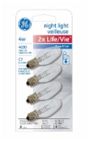4 Watt GE Nightlight Clear C7 Lightbulb - White
