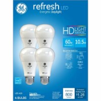GE Refresh A19 E26 (Medium) LED Bulb Daylight 60 Watt Equivalence 4 pk - Total Qty: 1 Perspective: Main