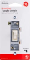 GE Grounding Single Pole Toggle Switch - Light Almond
