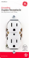 GE Grounding Duplex Receptacle - White