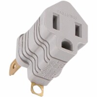 Polarized 2-Prong to 3-Prong Grounding Adapter, Gray, 58900 Perspective: Main