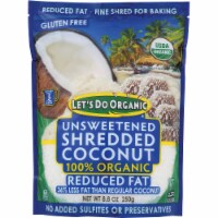 Let's Do Organic Unsweetened Shredded Coconut - 100% Organic - Reduced Fat 8.8 oz Pkg Perspective: Main