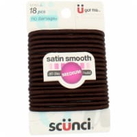Scunci No Damage Medium Hold Hair Ties, Brown, 18 Ct