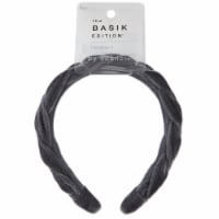 Scunci® The Basik Edition™ Braided Velvet Headband - Gray Perspective: Main