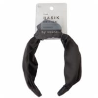 Scunci® The Basik Edition™ Satin Turban Headband - Black Perspective: Main