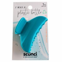Scunci® Earth-Friendly Planet Upcycled Medium Clip Made from Plastic Bottles-Turquoise Perspective: Main