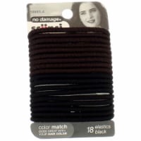 Scunci No Damage No Damage Hair Elastics, Black, 18 Ct