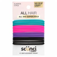 Scunci Everyday & Active Elastic Hair Tie, Assorted Colors, 14 Ct