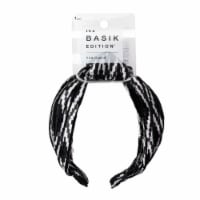 Scunci® The Basik Edition™ Knotted Headband - Black/White Perspective: Main