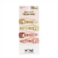 Scunci® Metal Snap Hair Clips - Gold/Rose Gold Perspective: Main