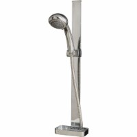 Whedon 24 In. Chrome Sliding Flat Rail Shower Bracket with Soap Dish AF222C