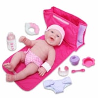 La Newborn 10 Piece 13 in. Realistic Smiling Baby Newborn Doll Deluxe Diaper Bag Gift Set