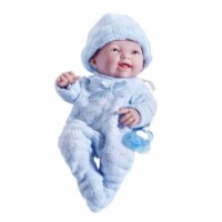 Mini La Newborn All Vinyl 9.5 in. Real Boy Dressed Baby Doll in Blue
