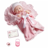 Soft Body La Newborn Asian Baby Doll 15.5 in. Deluxe Pink Layette Set