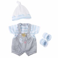 Berenguer Boutique CLO30040B Baby Doll Outfit Shorts, Gray & Blue