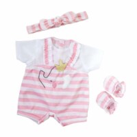 Berenguer Boutique CLO30040C Baby Doll Outfit Shorts, Pink & White