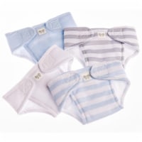 For Keeps 81004 12-16 in. Reusable & Adjustable Baby Doll Cloth Diapers, Blue - Pack of 4