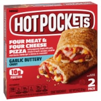 Hot Pockets Frozen Snack Four Meat & Four Cheese Pizza Garlic Buttery Crust Frozen Sandwiches Perspective: Main