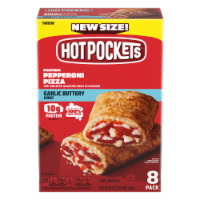 Hot Pockets Pepperoni Pizza Frozen Snacks in an Italian Seasoned crust Perspective: Main