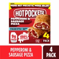 Hot Pockets Pepperoni and Sausage Pizza Frozen Snacks Air Fryer Snacks Perspective: Main